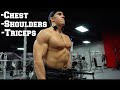 High Volume Chest/Shoulders/Triceps | Advanced Bodybuilding Routine