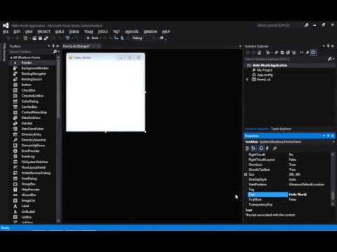 Hello World Microsoft Visual Basic Net 2012 Tutorial