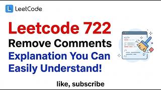 YouTube video 'Leetcode 722  Remove Comments'