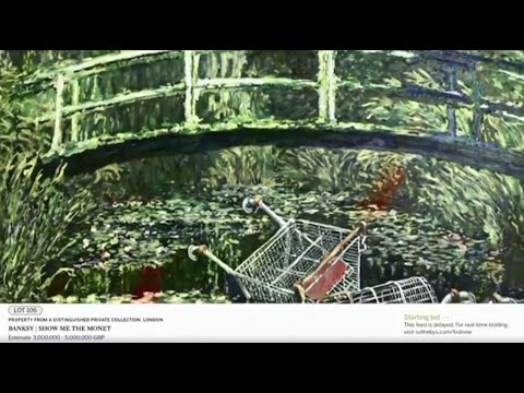 班克斯對莫奈的演繹在拍賣會上拍出1000萬美元的價格 (Banksy's take on Monet fetches $10 million at auction)