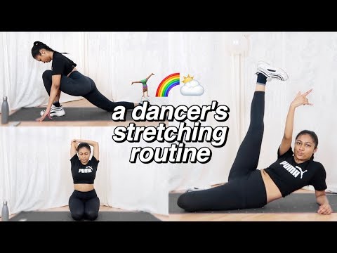 MY STRETCHING ROUTINE (before learning k-pop dances) 🤸🏽‍♀️