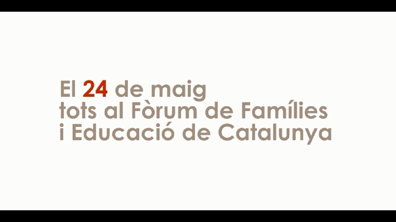 Invitació FÒRUM FAMÍLIES i EDUCACIÓ DE CATALUNYA