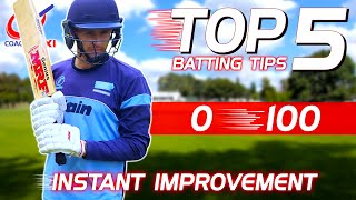 5 CRICKET BATTING TIPS that will help YOU IMPROVE TODAY!!!
