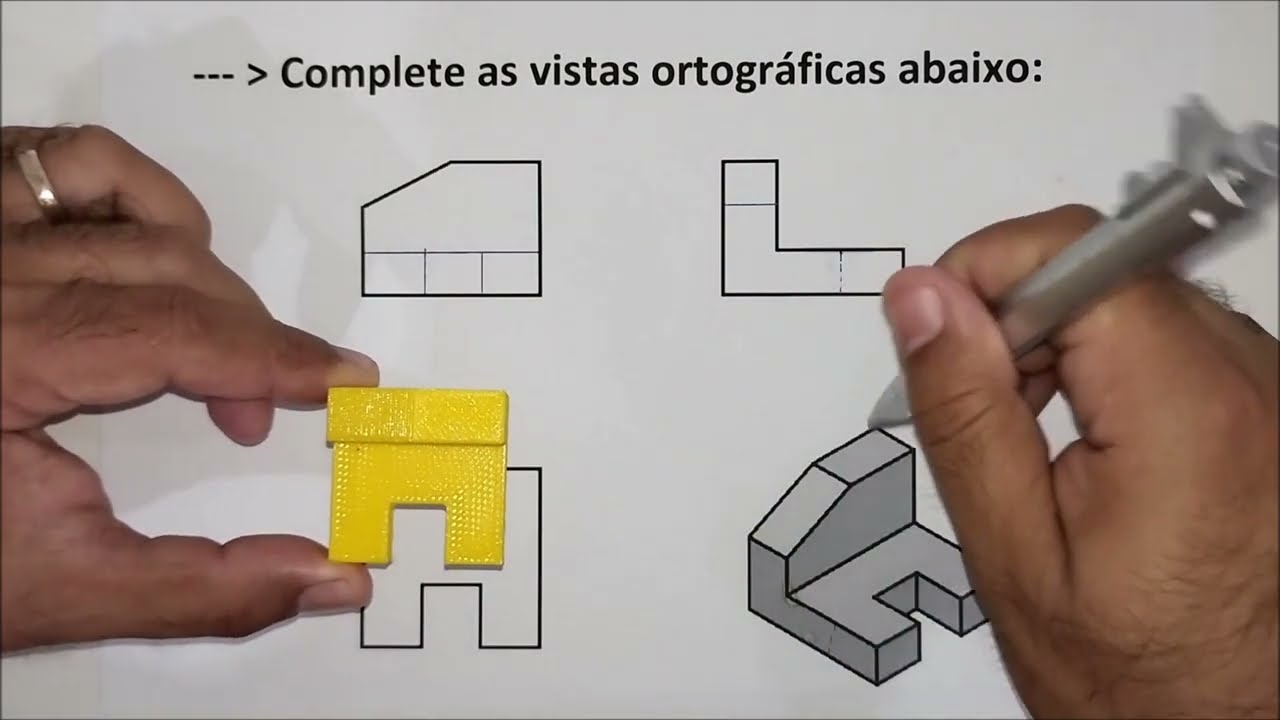 Representação das vistas ortográficas em DESENHO TÉCNICO MECÂNICO