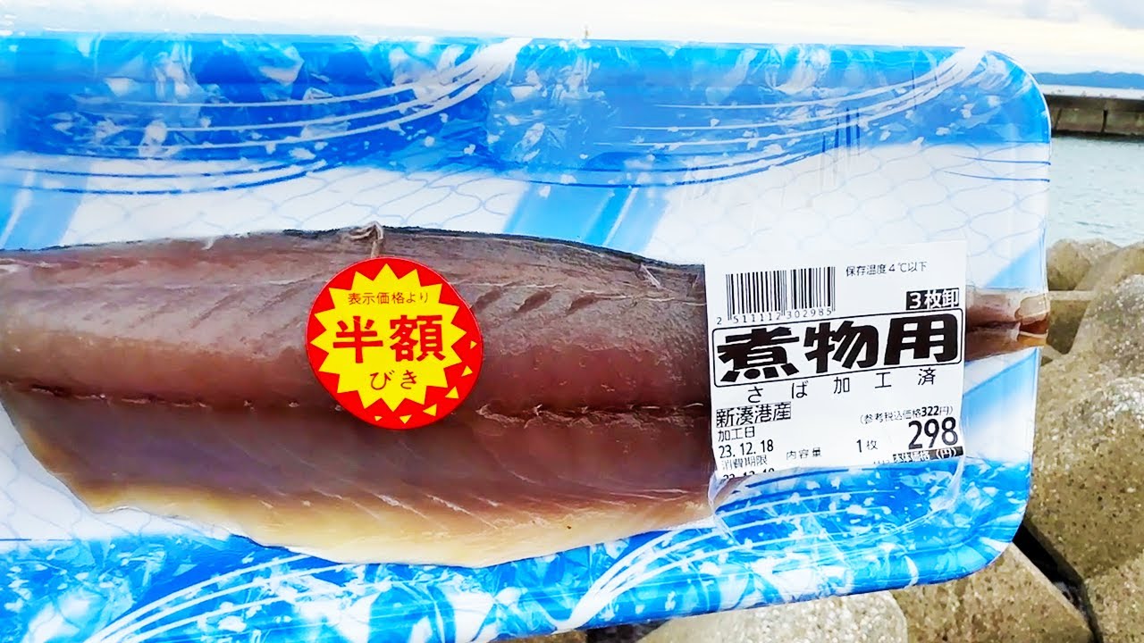 海鮮鍋が食べたくて半額149円のサバで釣りに行く