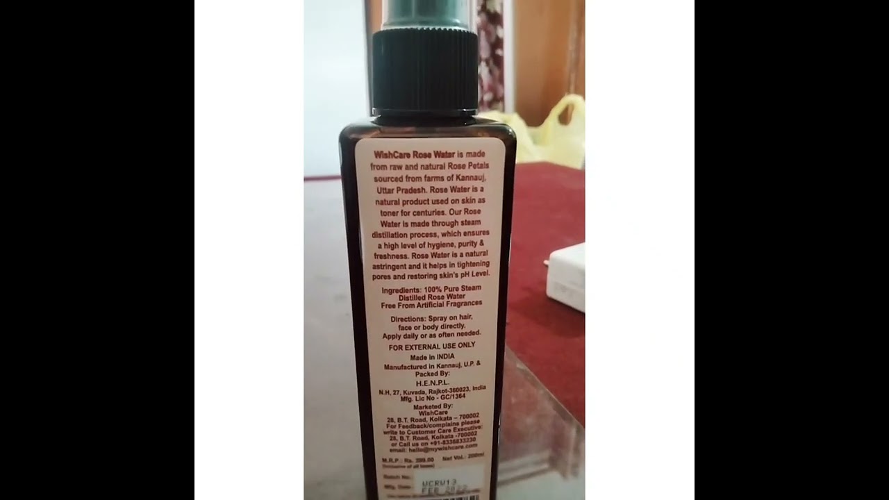 wishcare Rosewater| toner| face mist | refreshing in summers