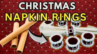 QUICK and EASY Christmas Napkin Ring Upcycle!