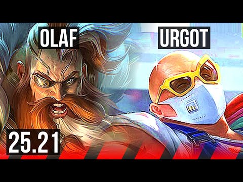 OLAF vs URGOT (TOP) | 10/1/9, 6 solo kills | NA Challenger | 25.21