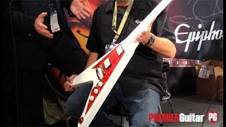 Video thumbnail for NAMM '19 - Epiphone Dave Rude Flying V and Jared James Nichols "Old Glory" Les Paul Demos by Premier Guitar