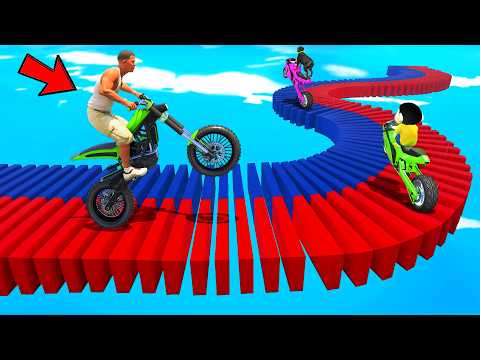 SHINCHAN AND FRANKLIN TRIED THE IMPOSSIBLE CURVY DOMINO STEPS PARKOUR CHALLENGE GTA 5