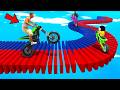 SHINCHAN AND FRANKLIN TRIED THE IMPOSSIBLE CURVY DOMINO STEPS PARKOUR CHALLENGE GTA 5