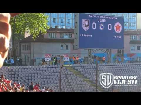 Finale Kupa BiH 2021/22,Sarajevo - Velež Mostar 0-0 (3-4), navijača oba tima pjevaju himnu BiH