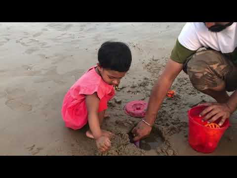 First outing with little Riddhima beach Tajpur