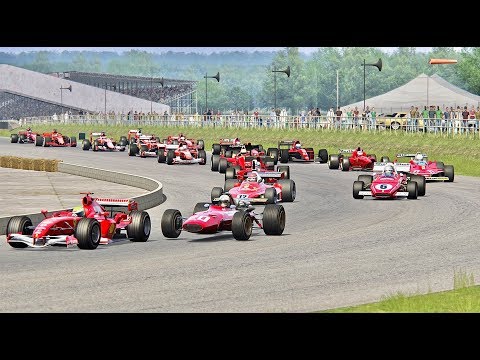 Ferrari F1 2018 vs All Ferrari F1 Cars - Old Silverstone