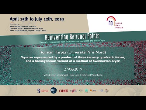 Squares represented by a product of three ternary (...) - Harpaz - Workshop 2 - CEB T2 2019