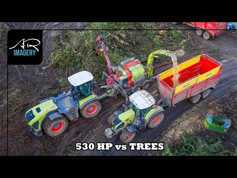 530 HP vs Trees | Claas Xerion 5000 & MUS-MAX Wood Terminator 12