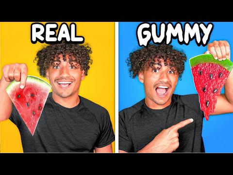 Eating Only GUMMY FOOD For 24 HOURS!!