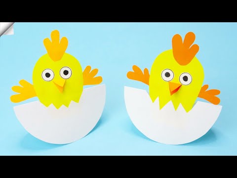 How to Make a Paper Chicken Easter paper Crafts Easy paper crafts