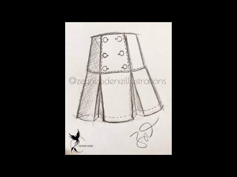 Fashion sketch tutorial by ZEYNEP DENIZ-box pleated...