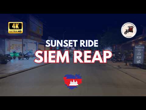 Siem Reap Sunset Ride 🇰🇭 | From Golden Hour to Night Lights