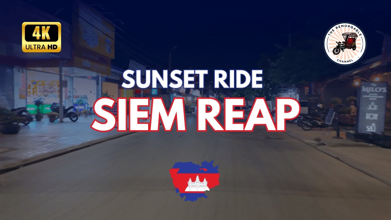 Siem Reap Sunset Ride 🇰🇭 | From Golden Hour to Night Lights