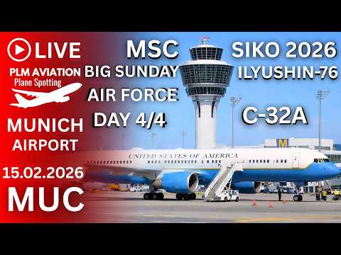 🔴 ❄️ LIVE MUNICH AIRPORT SECURITY CONFERENCE C32 & IL-76 & MORE SUNDAY ACTION - PLANE SPOTTING