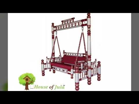 Golden hoj-069 indoor wooden sankheda swing, fully carving, ...