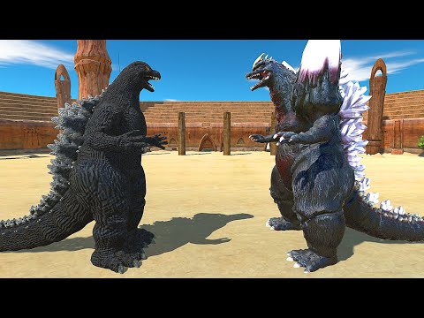 HEISEI GODZILLA vs SPACE GODZILLA AT THE ARENA - Animal Revolt Battle  Simulator