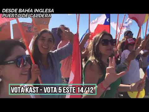 Banderazo de la Derecha Unida por Kast en Caldera