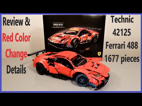 Lego Technic Ferrari 488 GTE AF Corse #51 42125 Review & Red Color Change