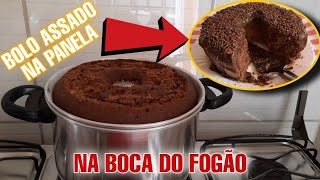 BOLO DE CHOCOLATE FOFINHO ASSADO NA PANELA OU FRIGIDEIRA NA BOCA DO FOGÃO
