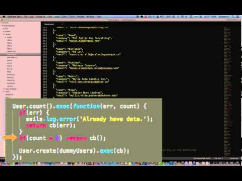 sailsCasts Answers: Ep3 - How do I create sample data for my sails project?
