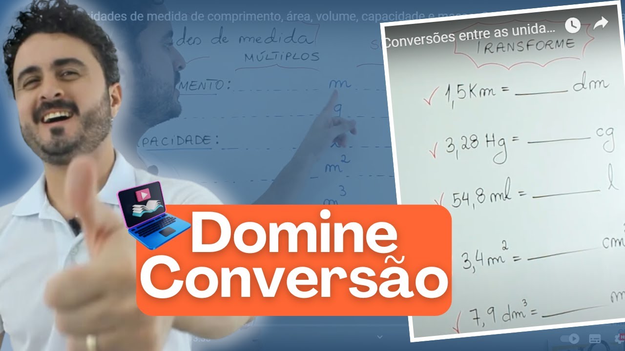 Unidades de medida de comprimento, área, volume, capacidade e massa. Conversões entre as unidades.
