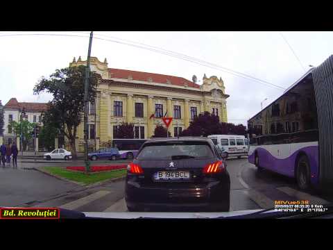 Driving in Timişoara: Calea Lipovei - Calea Girocului (on a rainy morning). Timelapse 2x