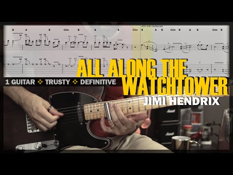 All Along the Watchtower | Guitar Cover Tab | Solo Lesson | Backing Track with Vocals 🎸 JIMI HENDRIX