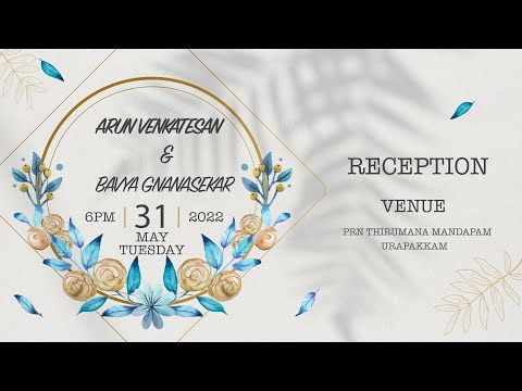 Bavya Gnanasekaar & Arun Venkatesan | RECEPTION | Live streaming