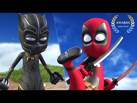 **Award winning** CGI 3D Animated Short "Fight for Vibranium Milk!" BabyBlackPanther vs BabyDeadpool