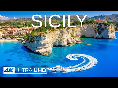 [4K] Sicily 2025 🇮🇹 Crystal Blue Shores & Ancient Island Beauty Aerial Views With Deep House Chill