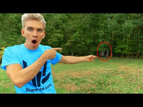 FOUND GAME MASTER LIVING IN OUR BACKYARD!! (exploring abandoned woods)