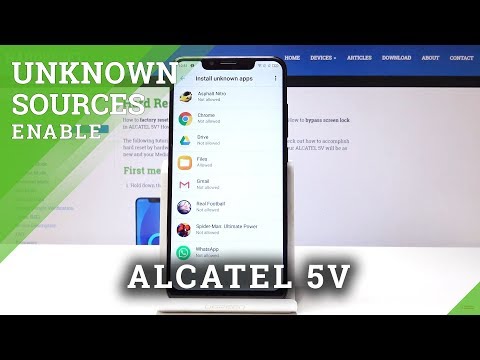 Alcatel 5V Allow Unknown Sources / Enable App Installation