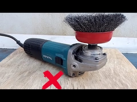 never make a mistake when using a rotating wire brush on the angle grinder