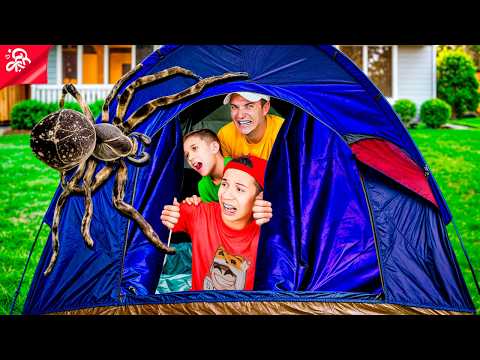 WE CAMPED IN THE BACKYARD OF THE NEW MANSION BUT THE BOYS DIDN'T EXPECT...