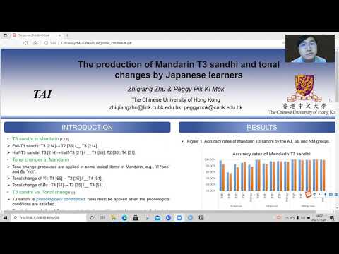 PAPER 96: The production of Mandarin T3 sandhi and tonal changes by Japanese [...] - Z. Zhu & P. Mok