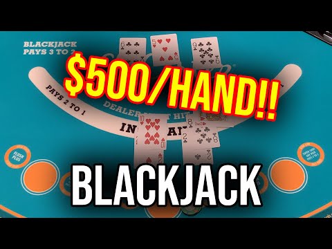 BLACKJACK! AWESOME SESSION WITH $500 HANDS!! WINNING HUGE ON THE SIDEBET!!!