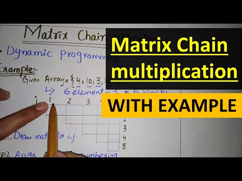 matrix chain multiplication dynamic programming in hindi urdu, matrix chain multiplication algorithm