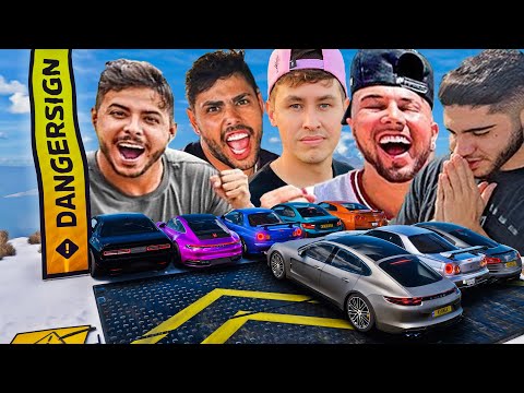 LADEIRA SEM FREIO COM CARROS DE YOUTUBERS - RENATO GARCIA VS LEO DA HORNET VS THIAGO REIS VS RENAN