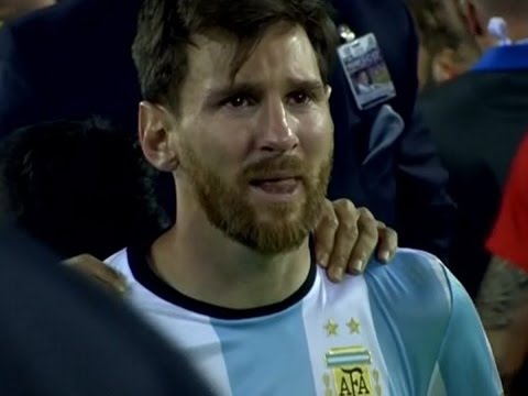 Messi llora después de fallar penal