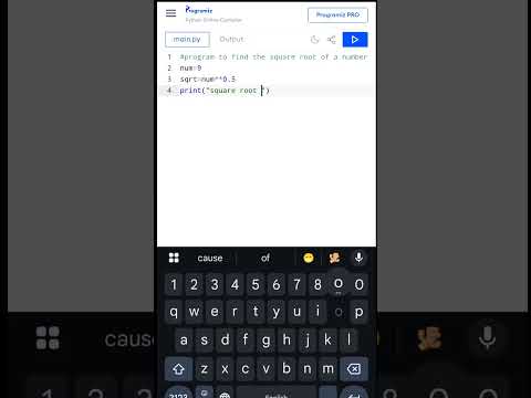 Python Program To Find The Square Root Python Programming Python Tutorial Python