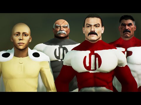 Santama (One-Punch Man) Vs Thragg, Conquest, Omni-man (viltrum empire tops) | Animation