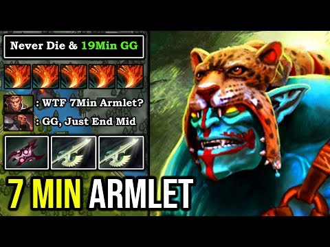 WTF 7MIN ARMLET 11MIN GODLIKE Super Cancer Mid Huskar Aggressive Jump EZ 19Min GG & Deleted Everyone